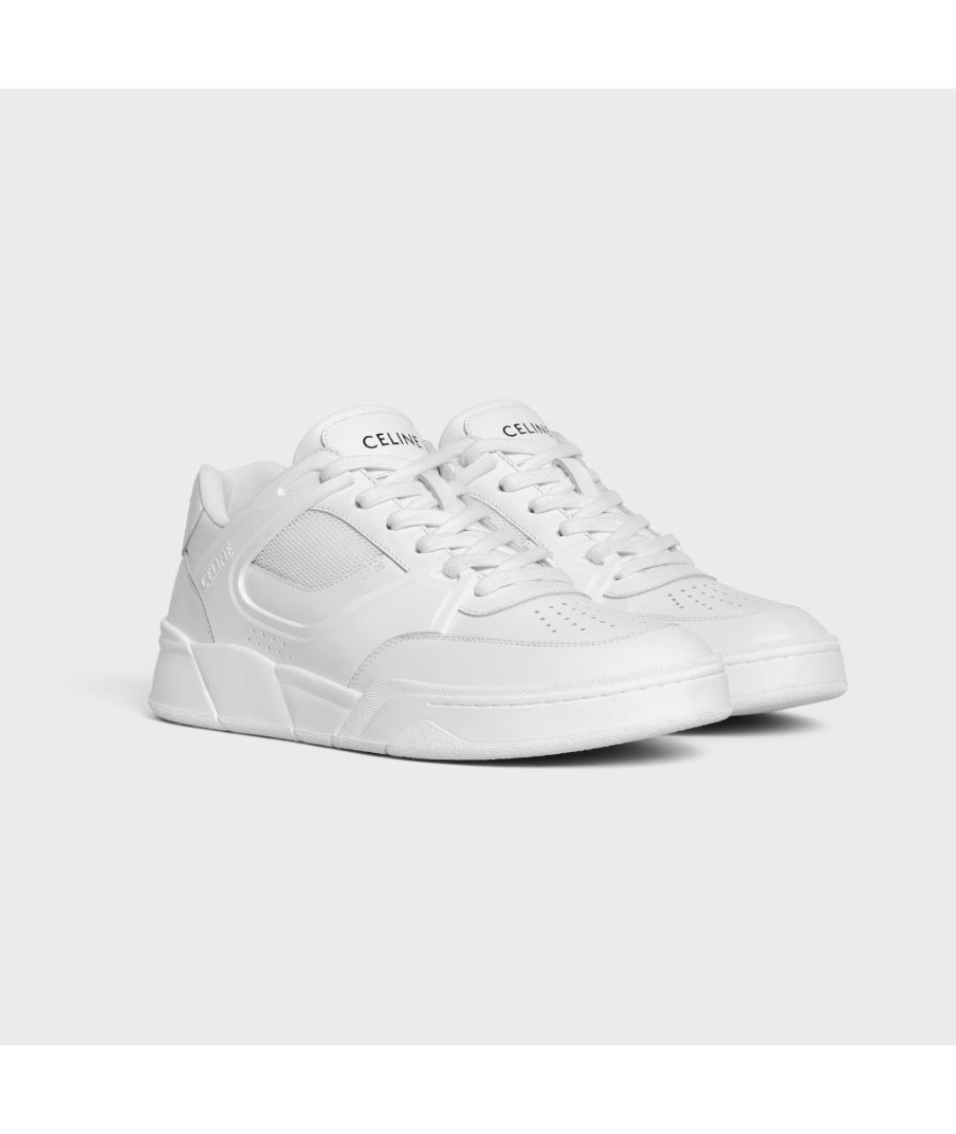 CELINE Белые кожаные низкие кроссовки / кеды, фото 2