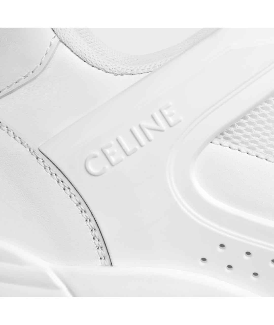 CELINE Белые кожаные низкие кроссовки / кеды, фото 5