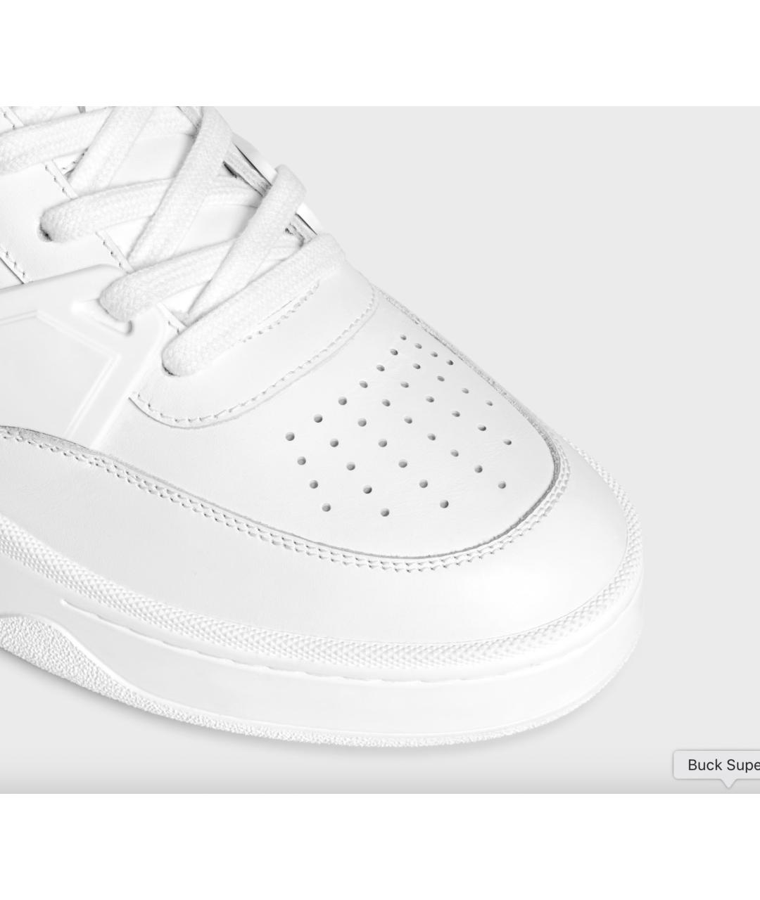 CELINE Белые кожаные низкие кроссовки / кеды, фото 4