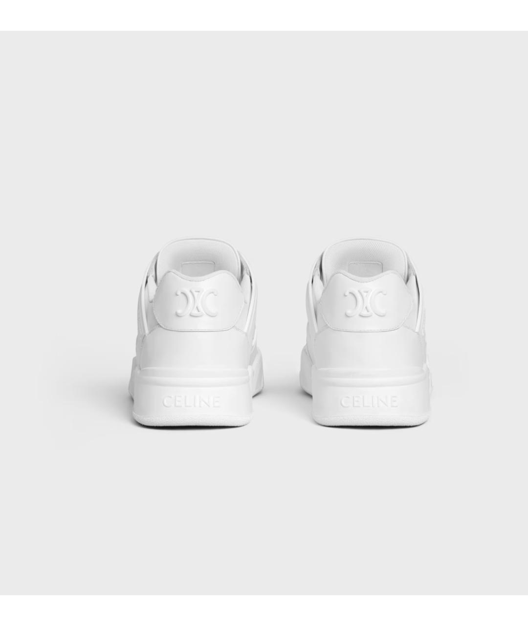 CELINE Белые кожаные низкие кроссовки / кеды, фото 3