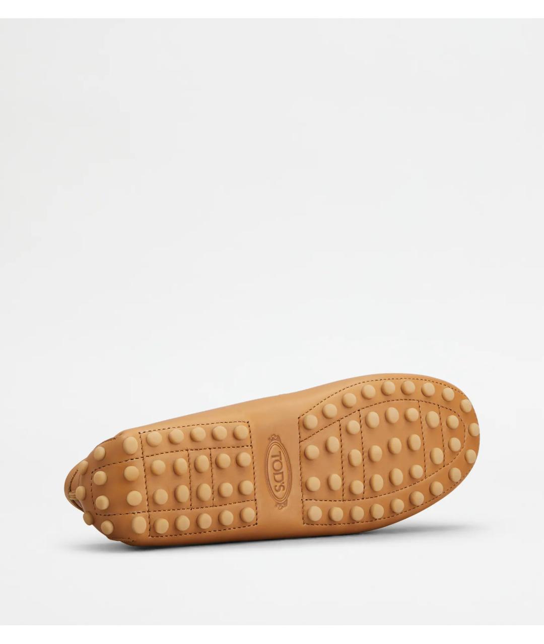 TOD'S Бежевые кожаные мокасины, фото 4