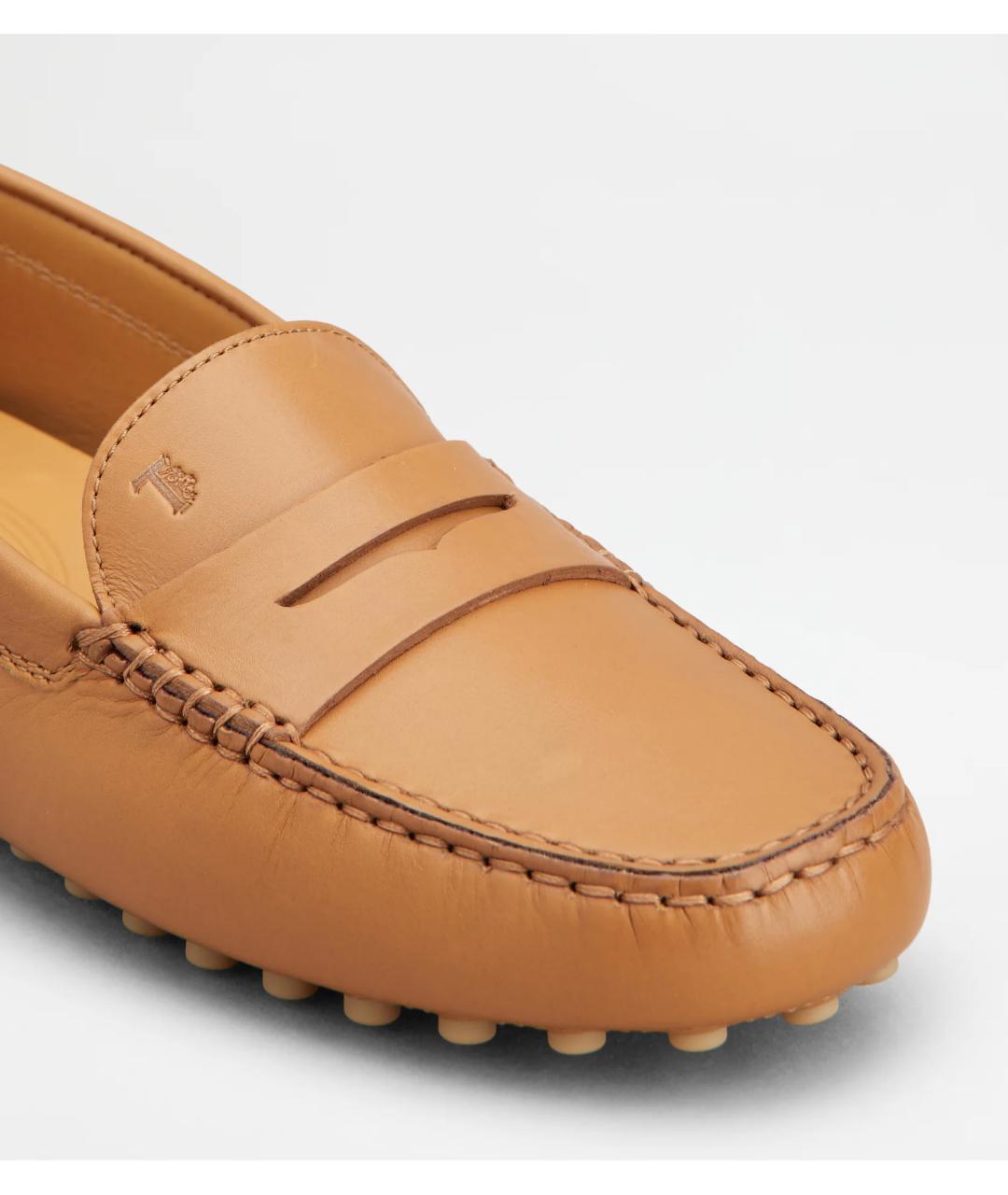 TOD'S Бежевые кожаные мокасины, фото 6
