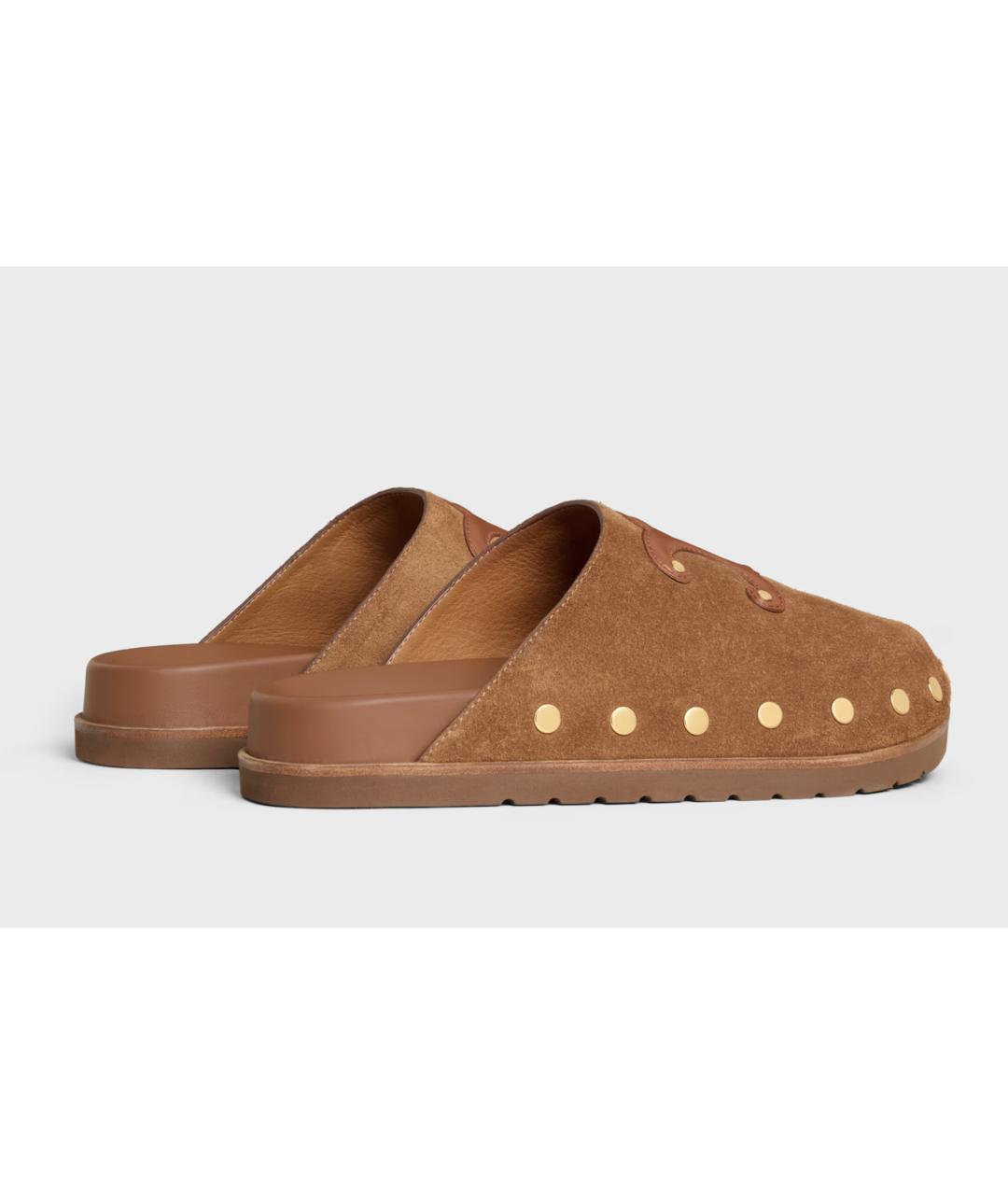 CELINE Коричневые замшевые сабо, фото 3