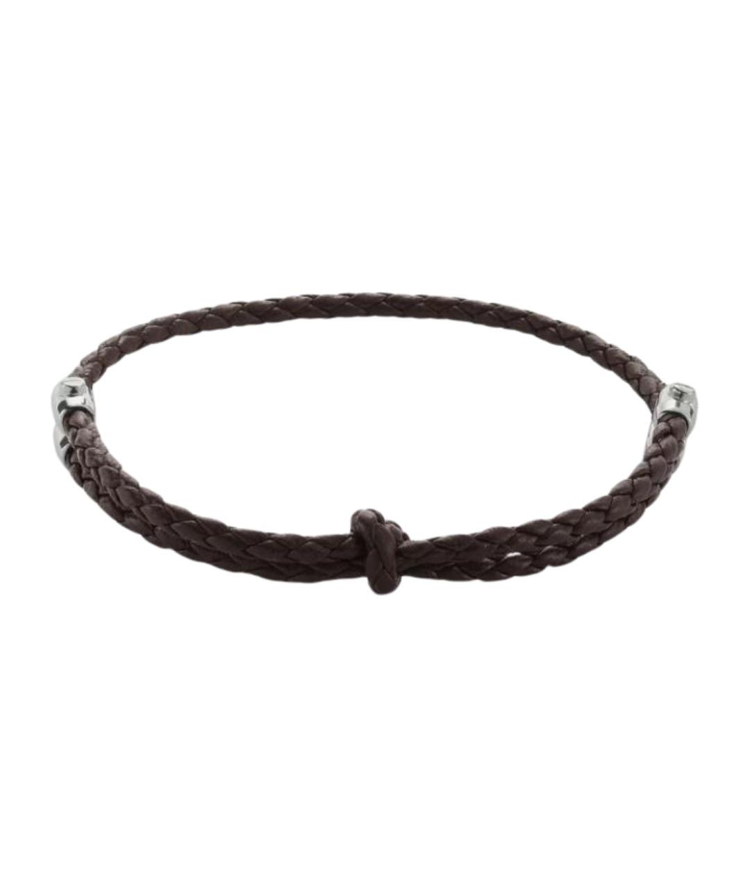 BOTTEGA VENETA Коричневый кожаный браслет, фото 1