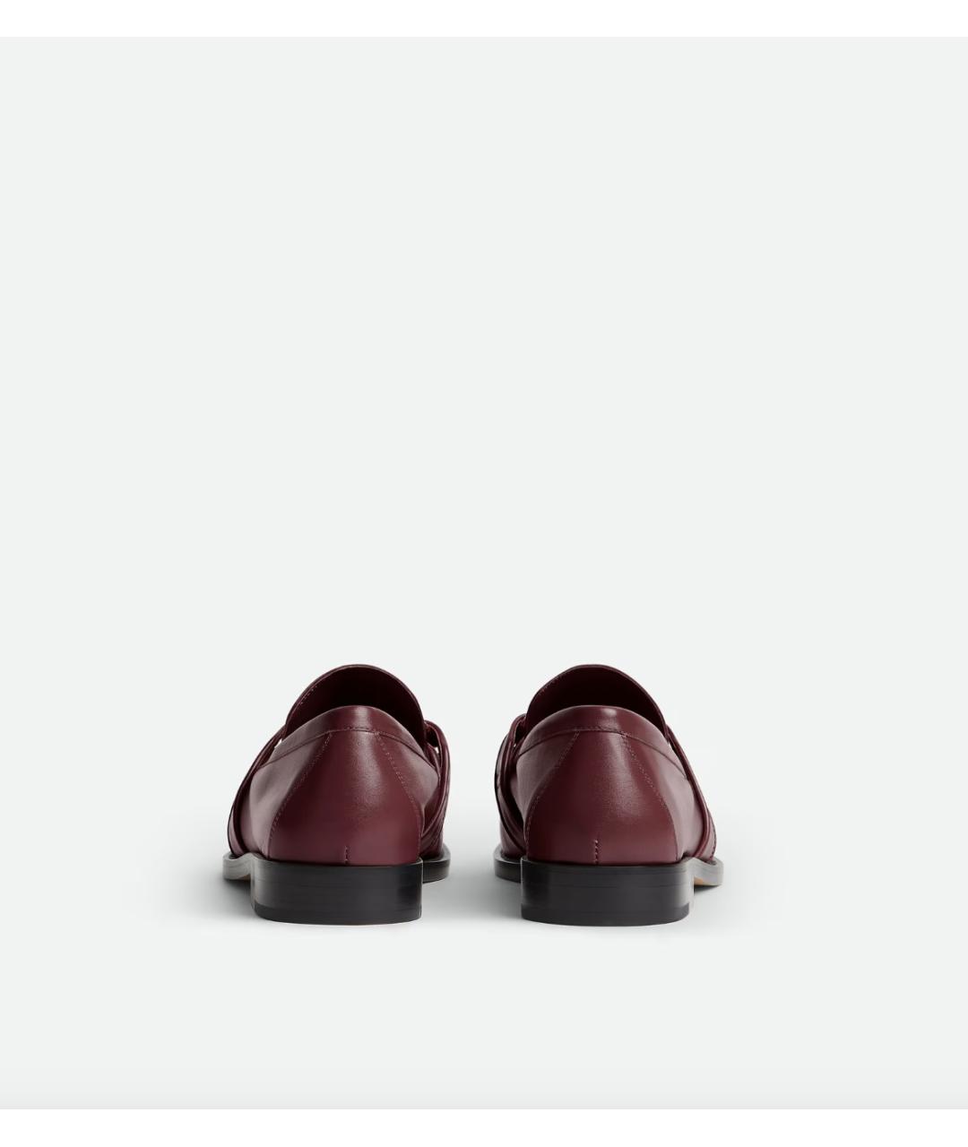BOTTEGA VENETA Бордовые кожаные лоферы, фото 4