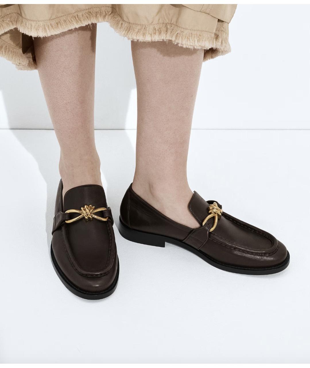 BOTTEGA VENETA Коричневые кожаные лоферы, фото 2