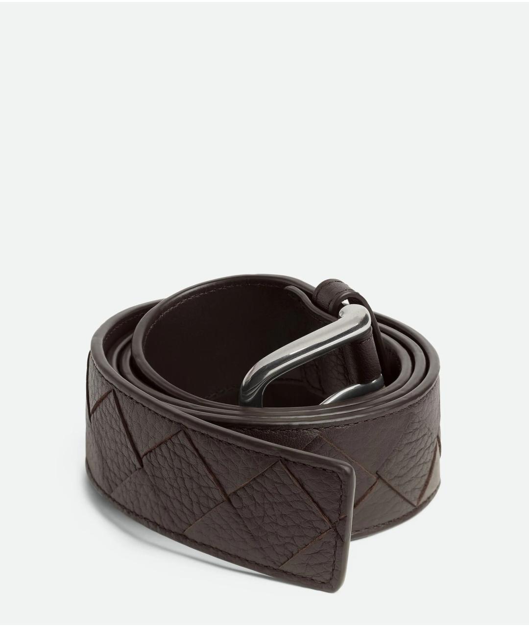 BOTTEGA VENETA Коричневый кожаный ремень, фото 3