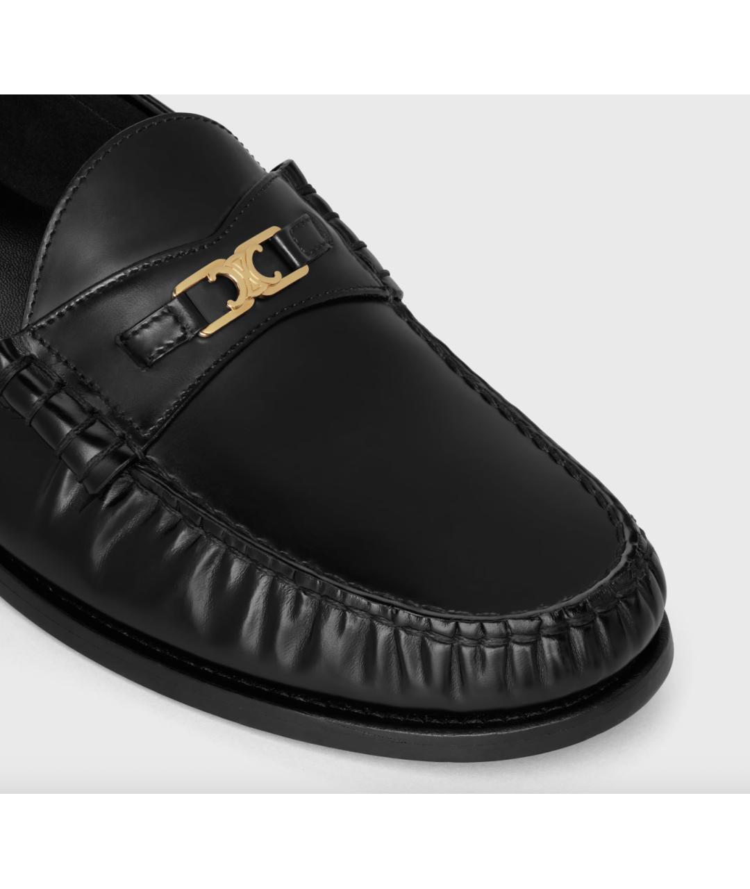 CELINE Черные кожаные лоферы, фото 4