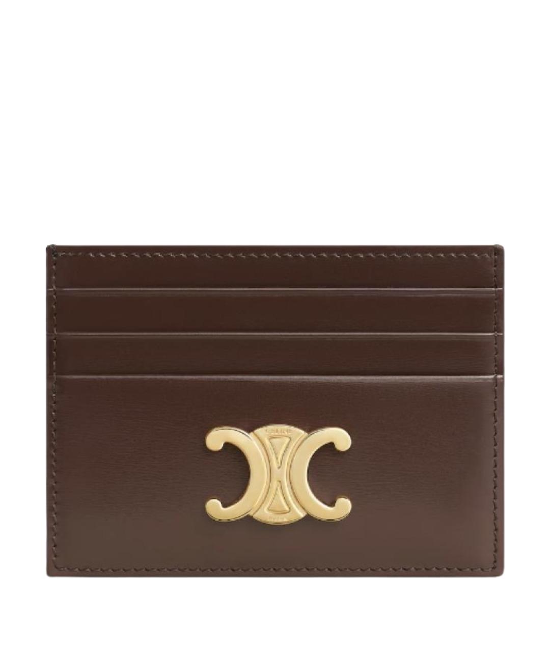 CELINE Коричневый кожаный кардхолдер, фото 1