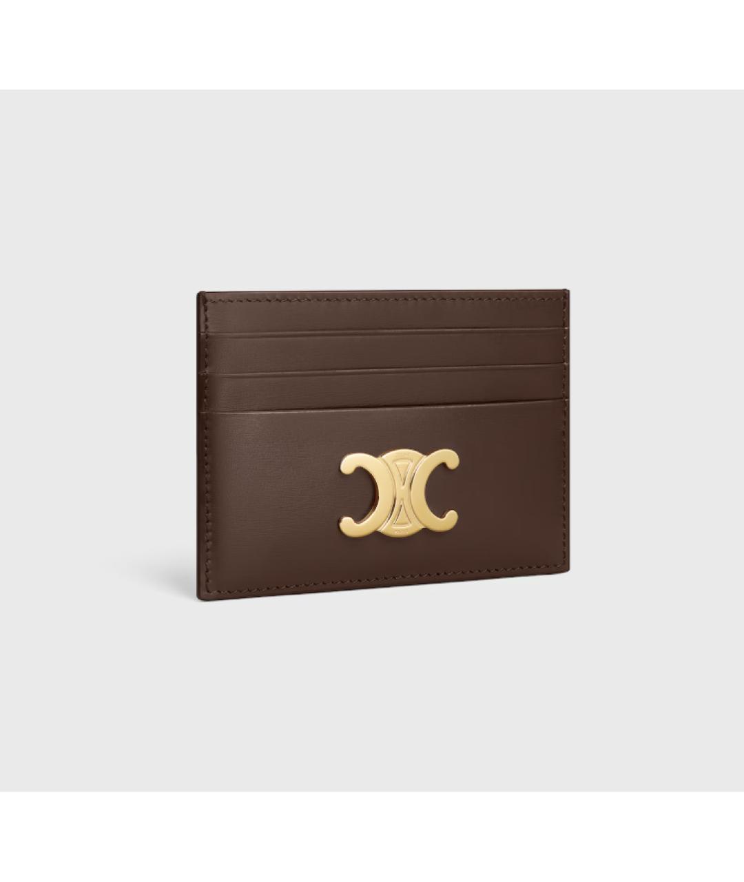 CELINE Коричневый кожаный кардхолдер, фото 2