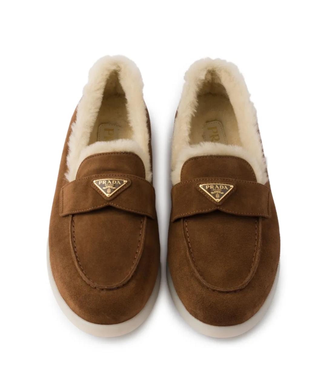 PRADA Коричневые замшевые лоферы, фото 4