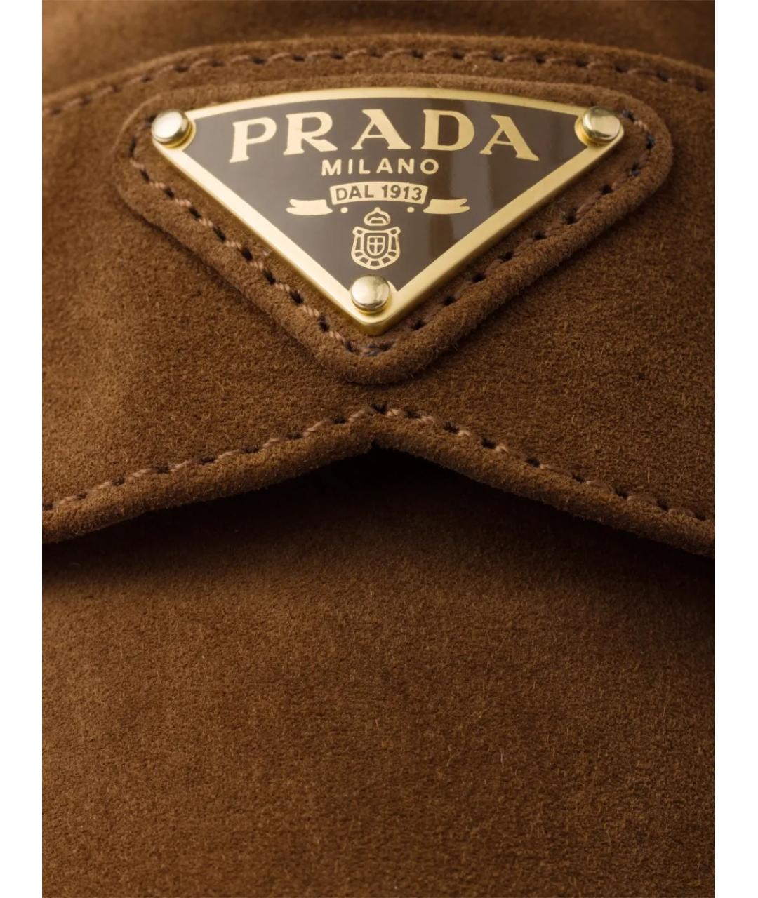 PRADA Коричневые замшевые лоферы, фото 5