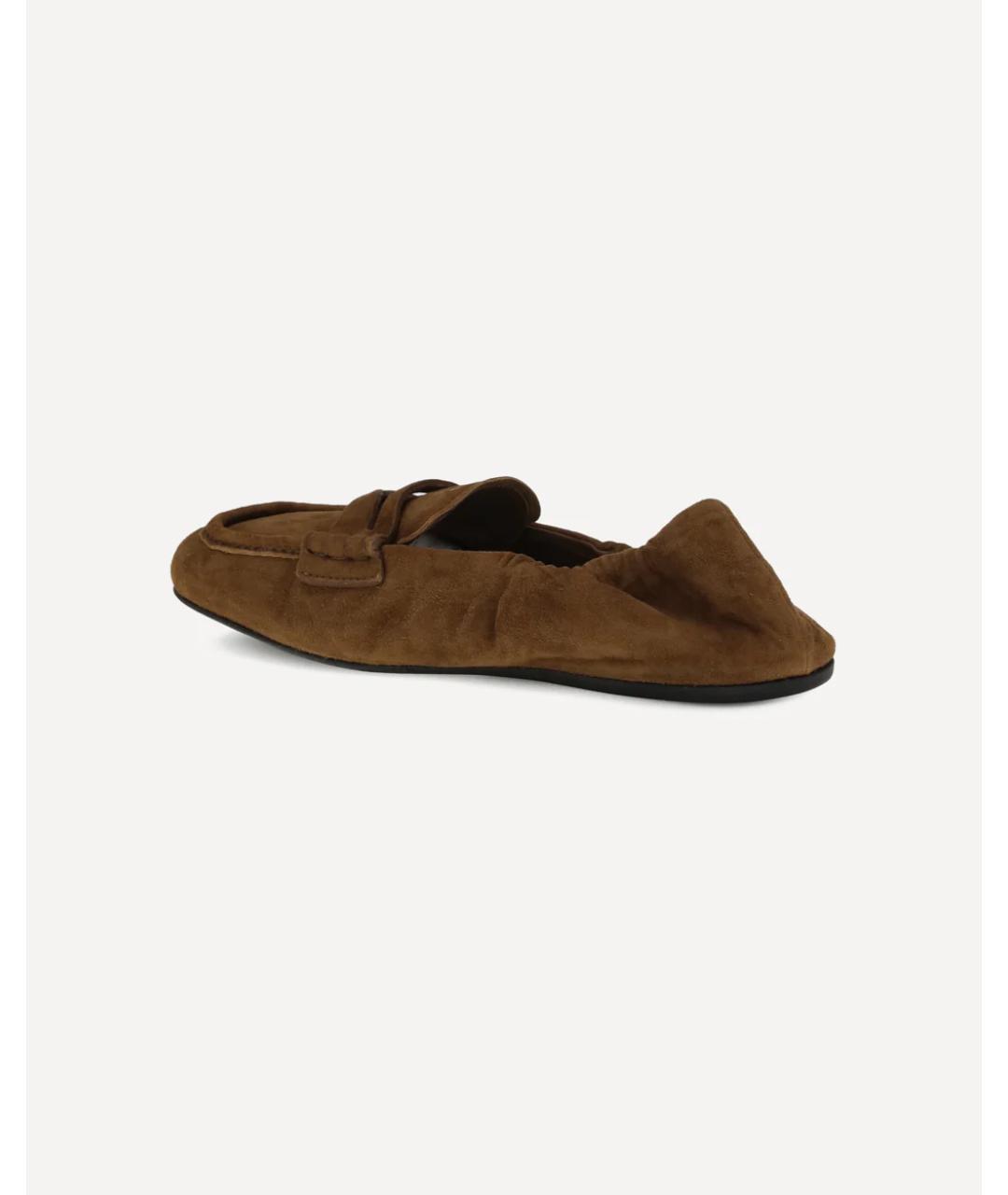 MIU MIU Коричневые замшевые мокасины, фото 3