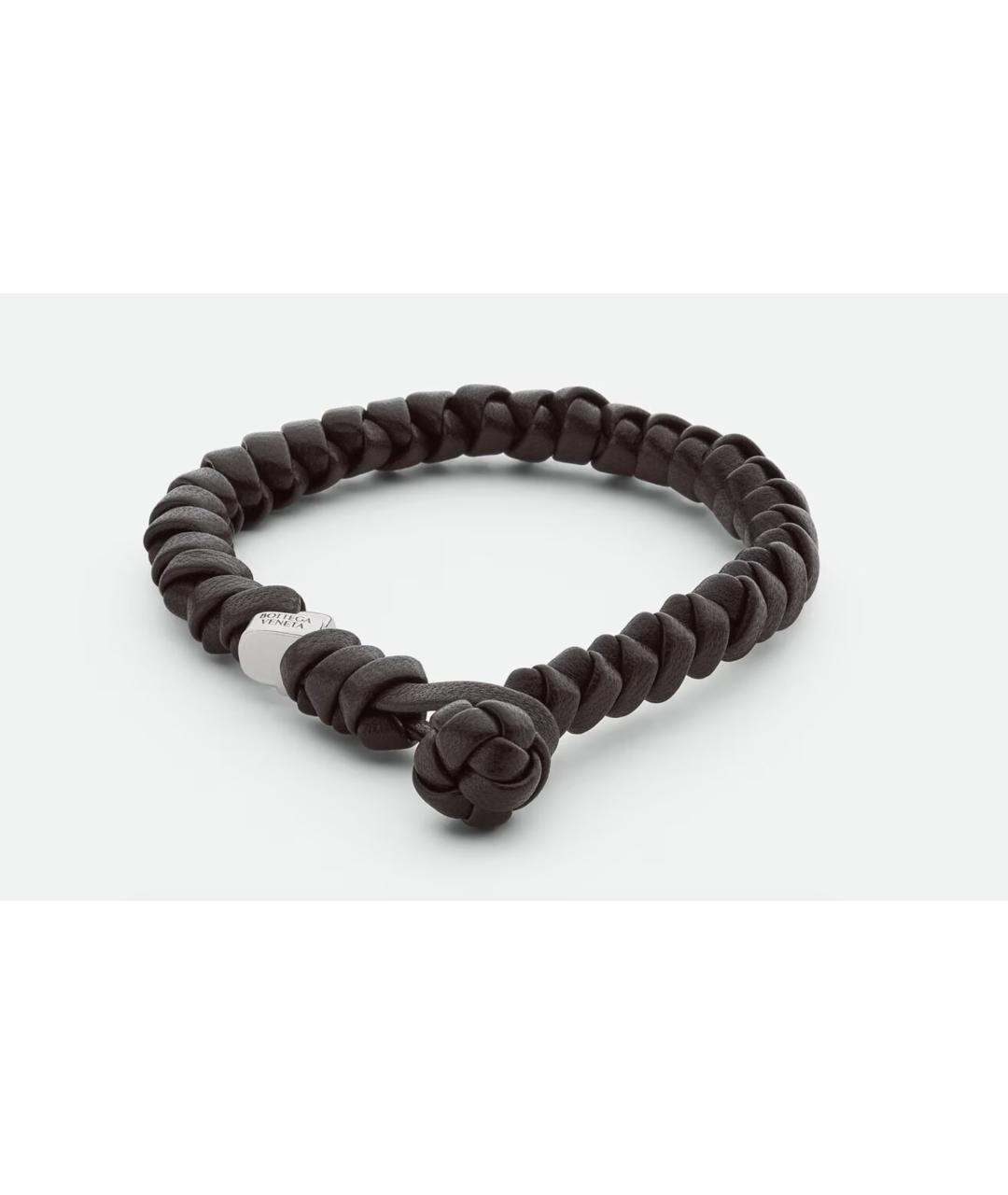 BOTTEGA VENETA Коричневый кожаный браслет, фото 5