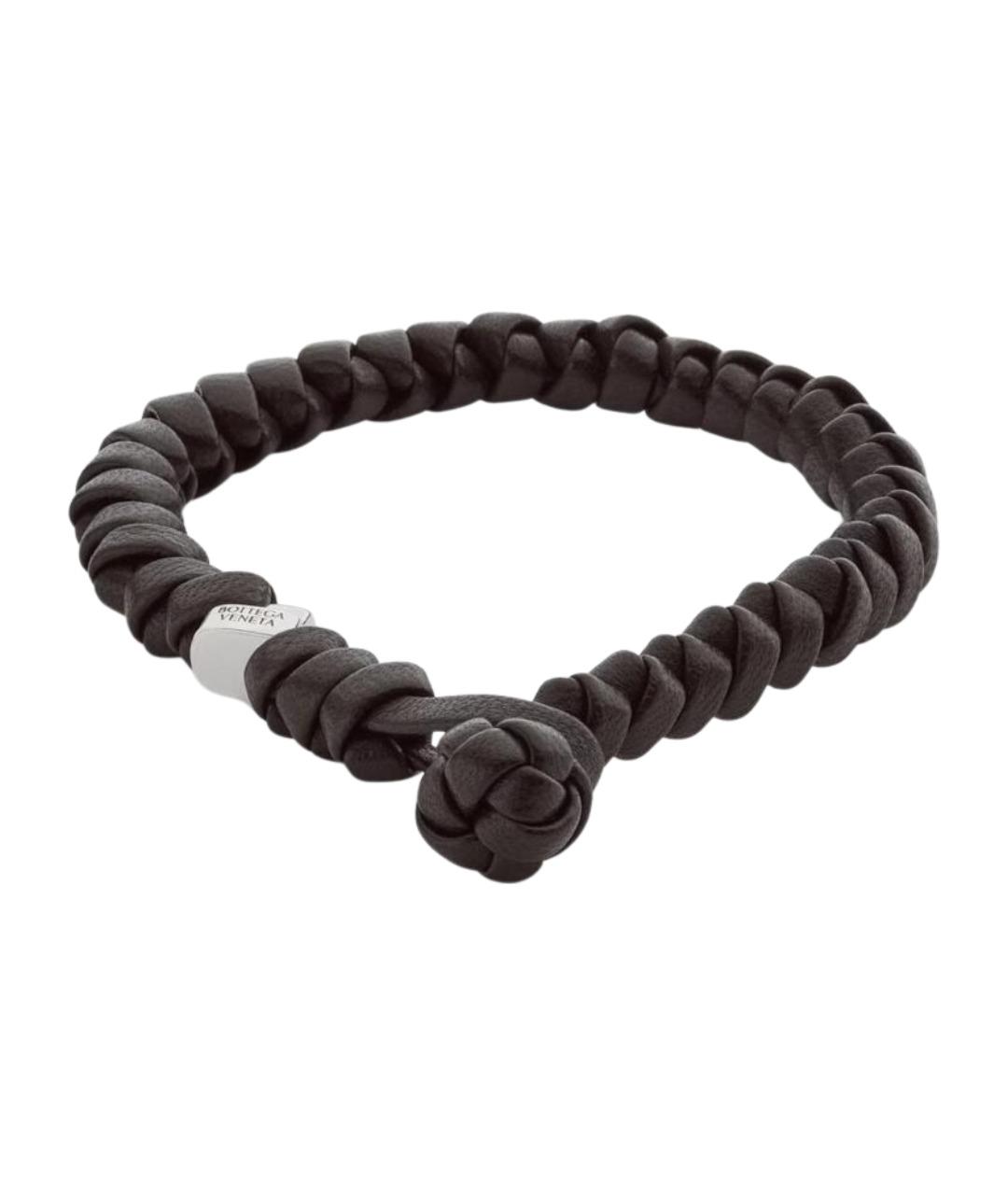 BOTTEGA VENETA Коричневый кожаный браслет, фото 1