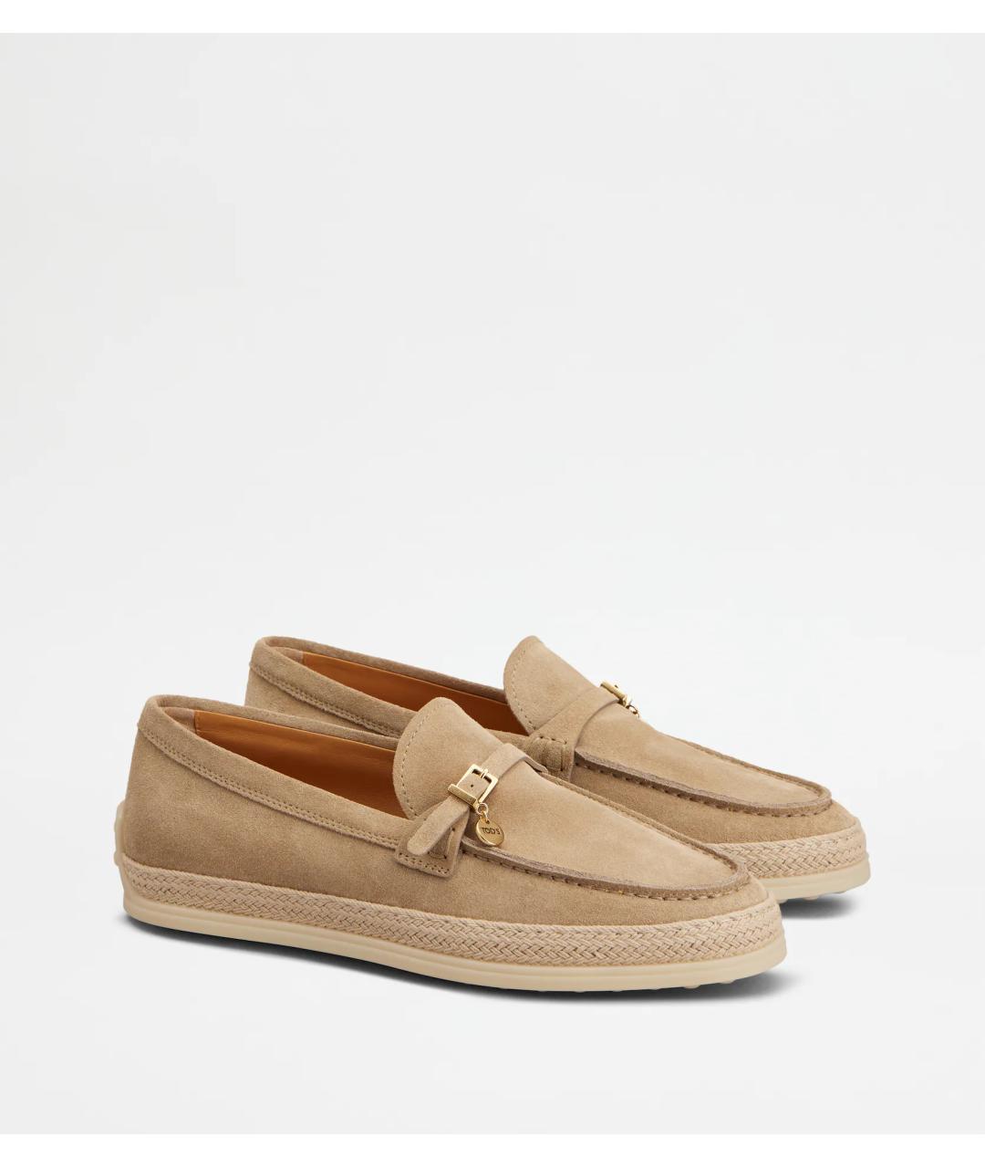 TOD'S Бежевые замшевые лоферы, фото 2