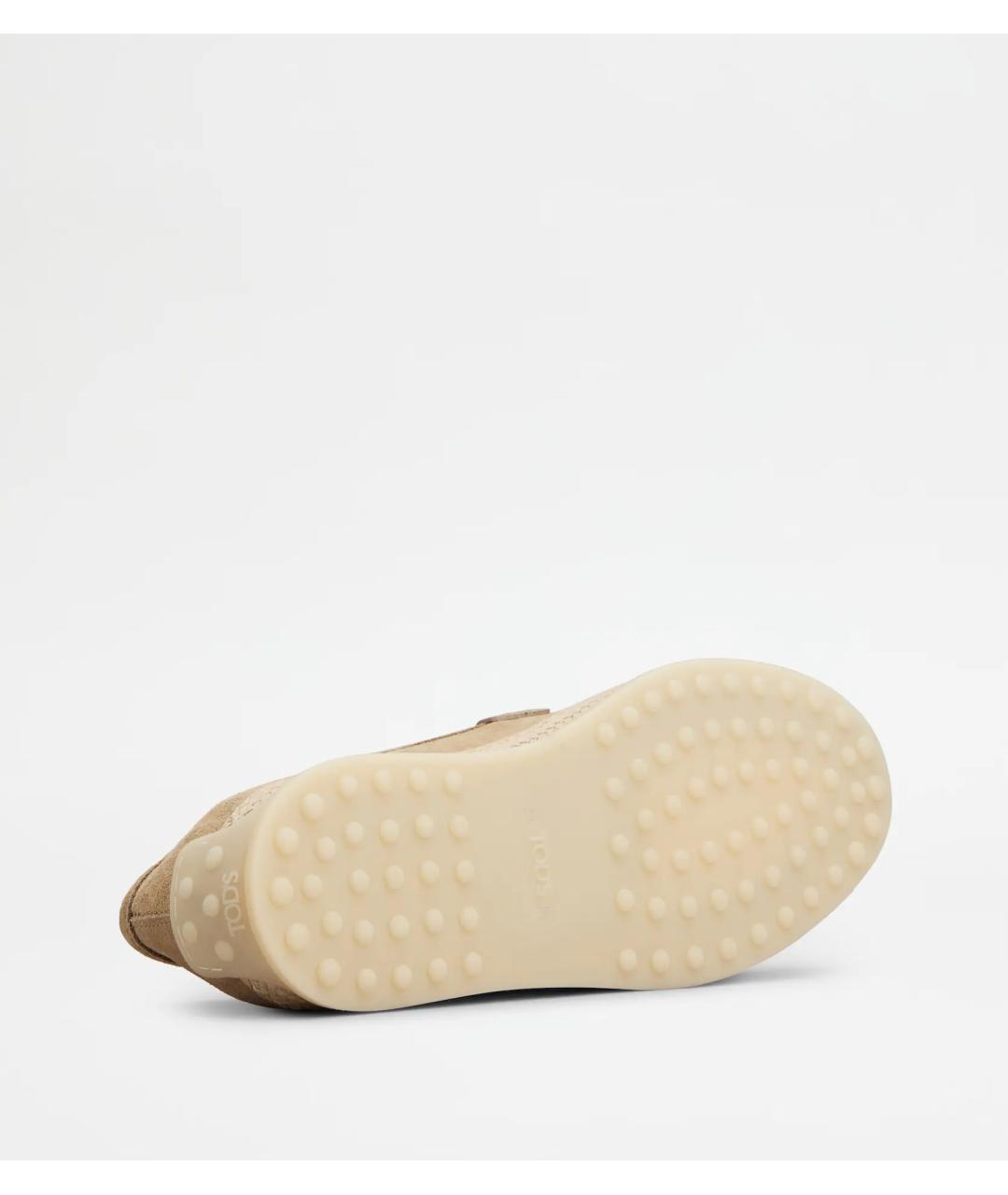 TOD'S Бежевые замшевые лоферы, фото 4