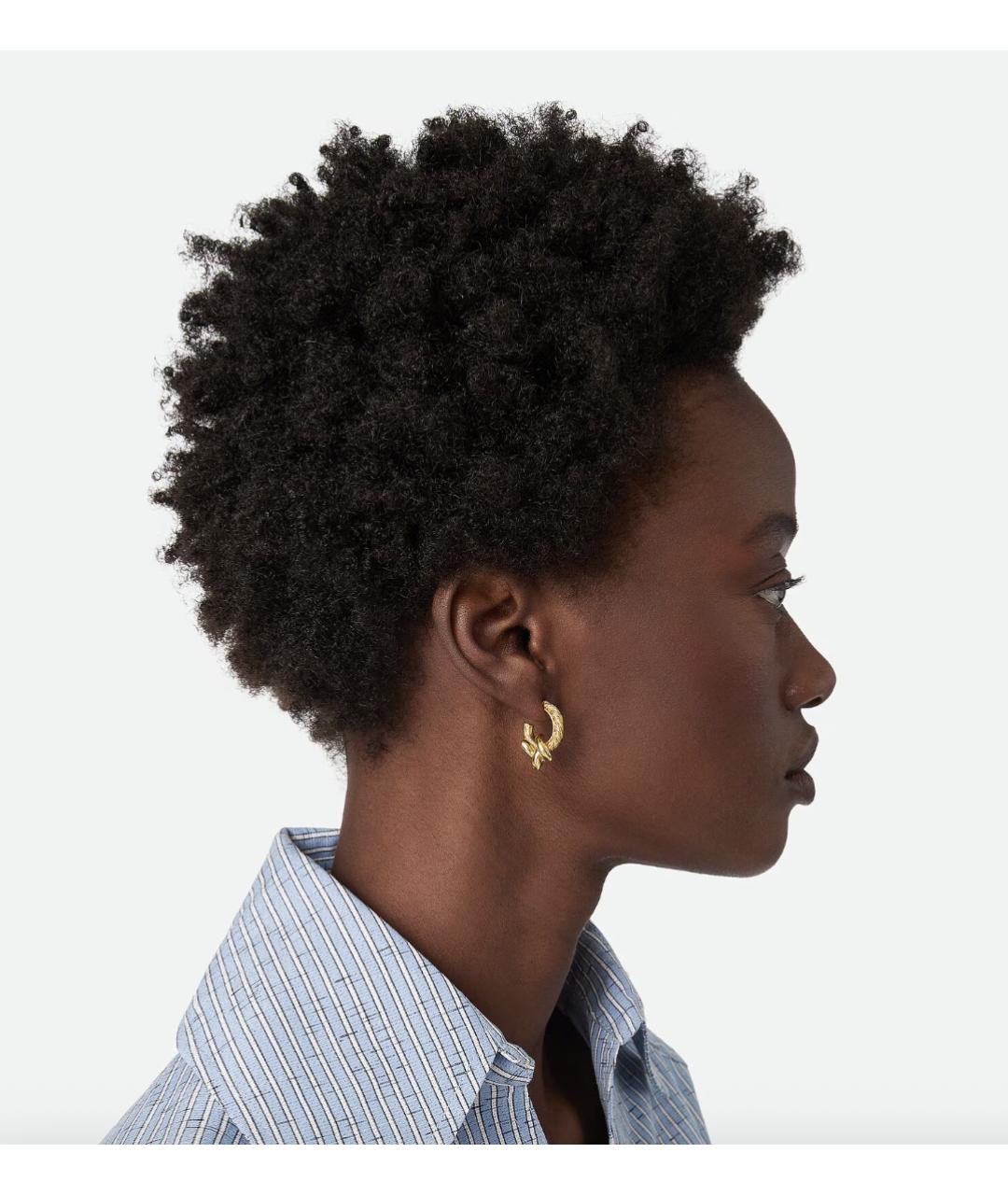 BOTTEGA VENETA Золотые серебряные серьги, фото 2