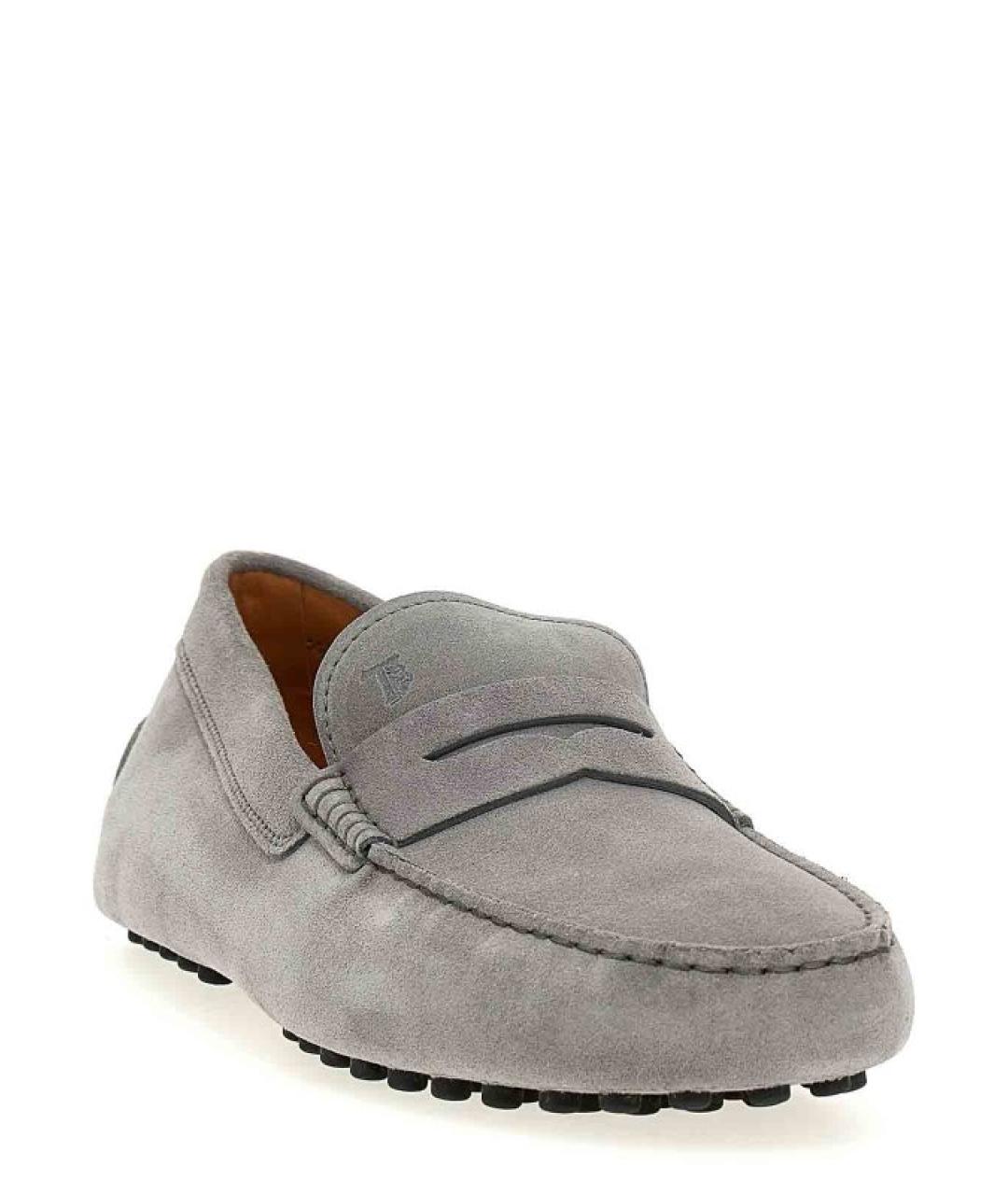 TOD'S Серые замшевые мокасины, фото 2