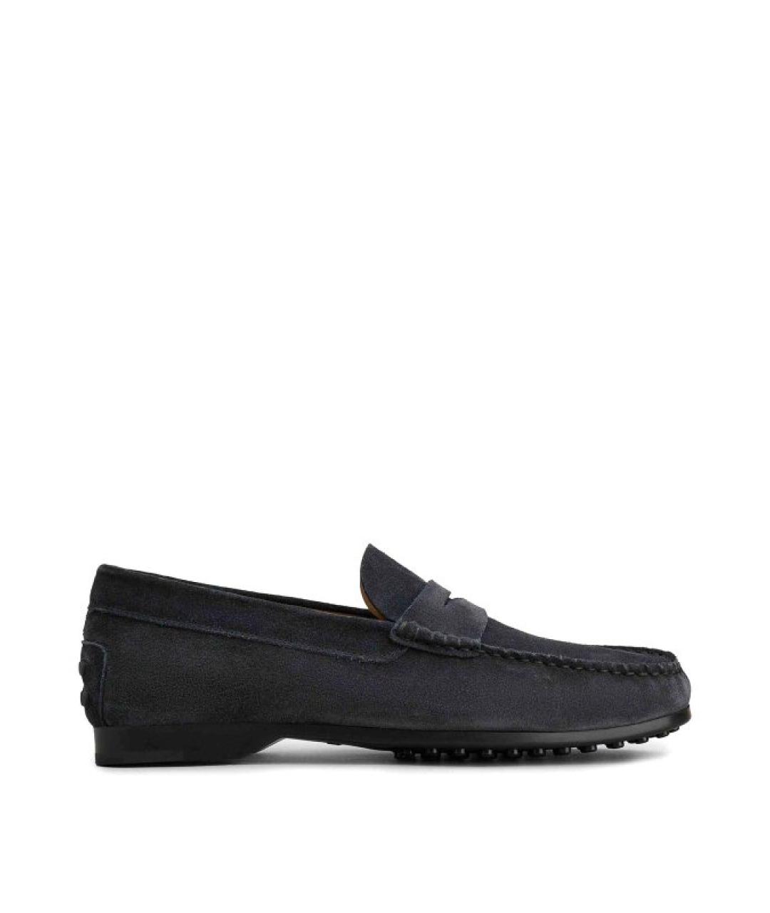 TOD'S Синие замшевые мокасины, фото 1
