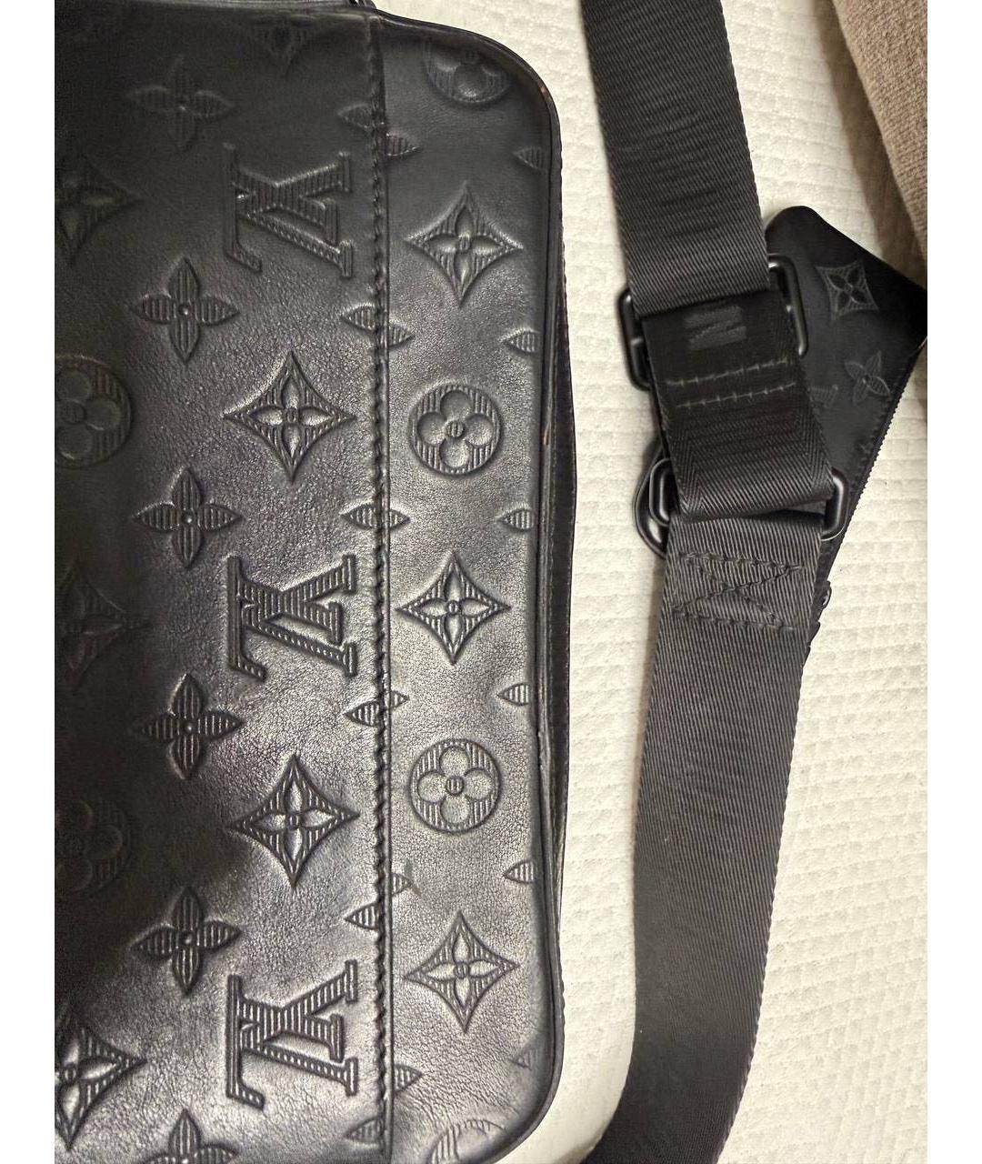 LOUIS VUITTON Черная кожаная сумка на плечо, фото 5