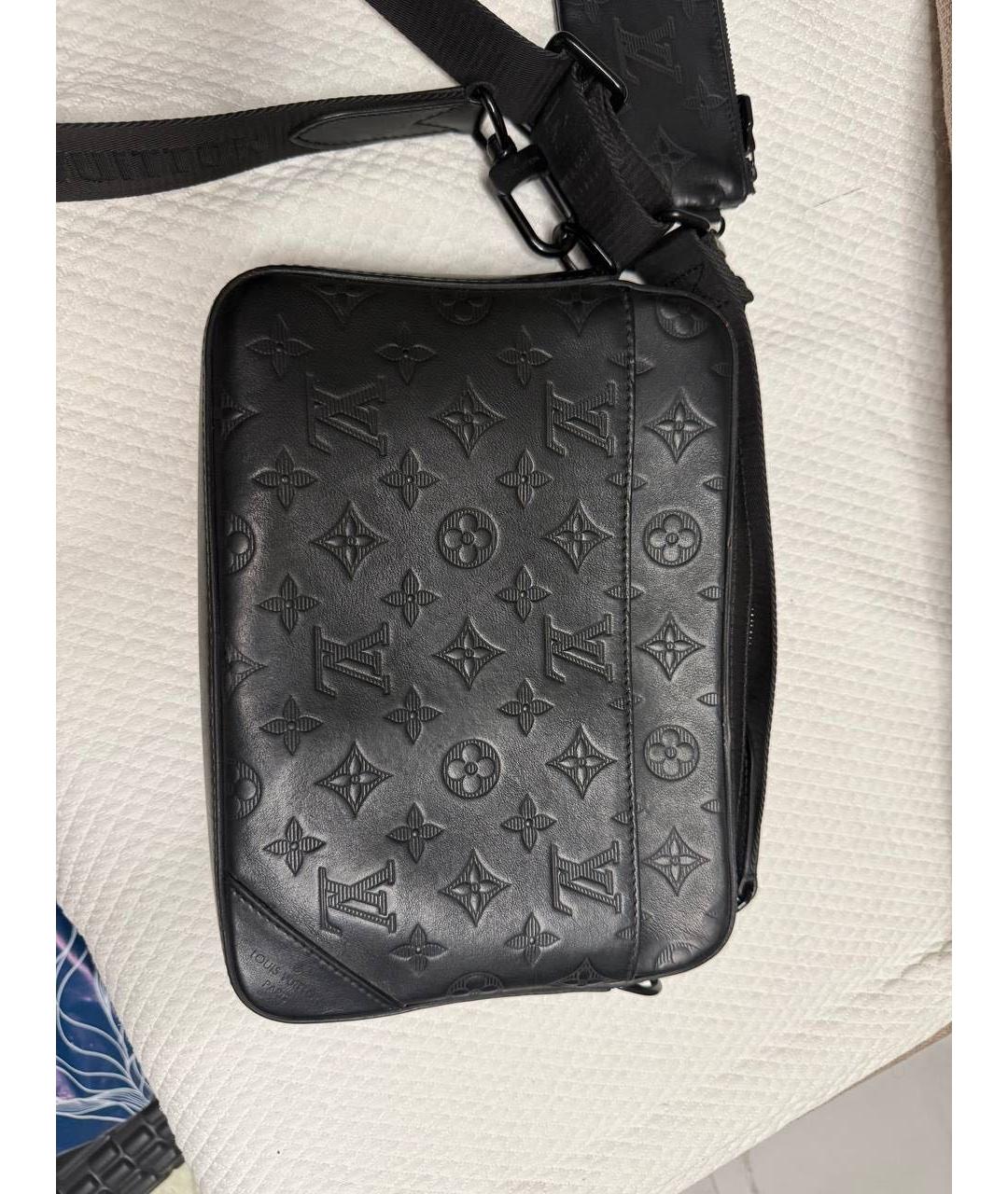 LOUIS VUITTON Черная кожаная сумка на плечо, фото 2