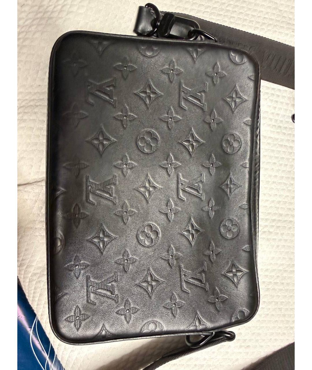 LOUIS VUITTON Черная кожаная сумка на плечо, фото 7