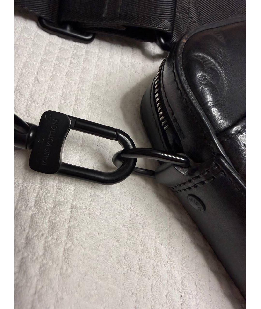 LOUIS VUITTON Черная кожаная сумка на плечо, фото 4