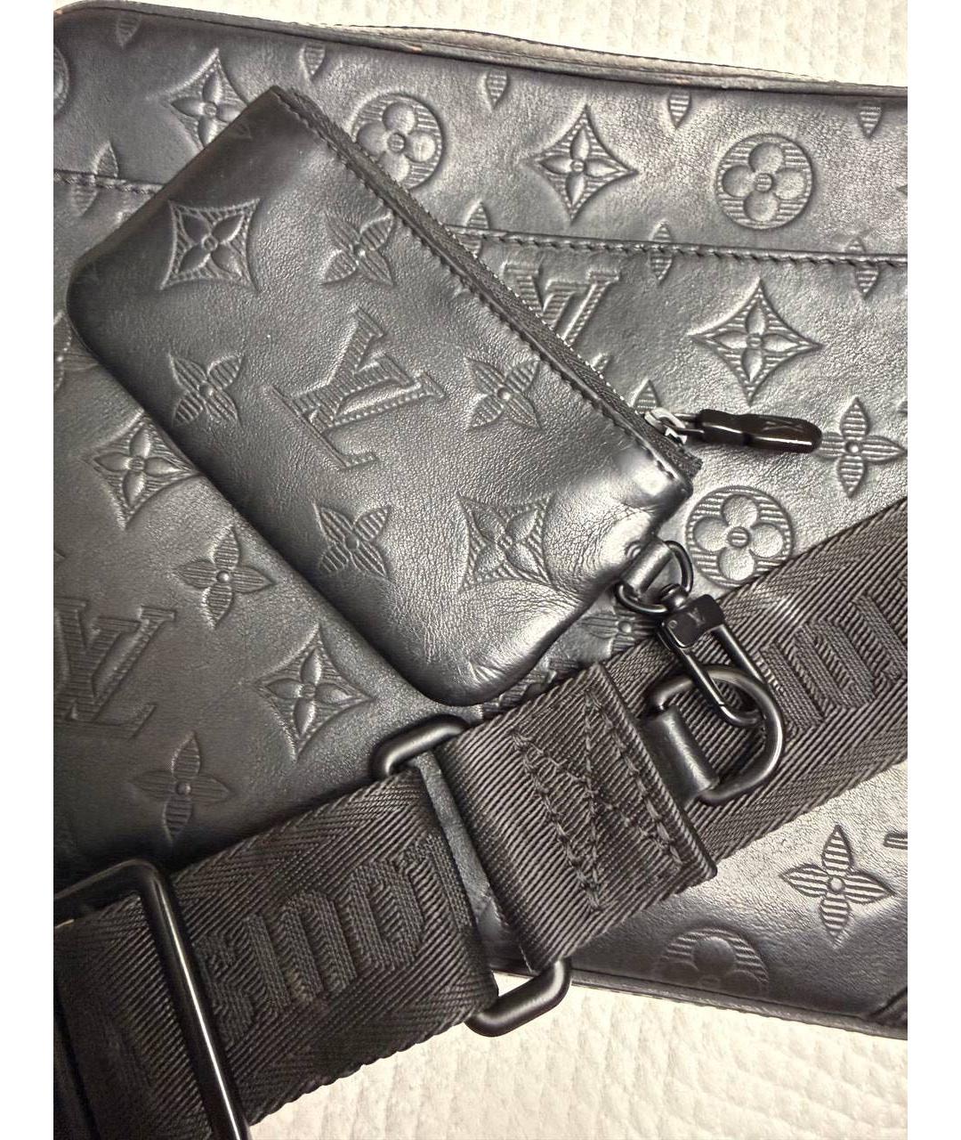 LOUIS VUITTON Черная кожаная сумка на плечо, фото 6