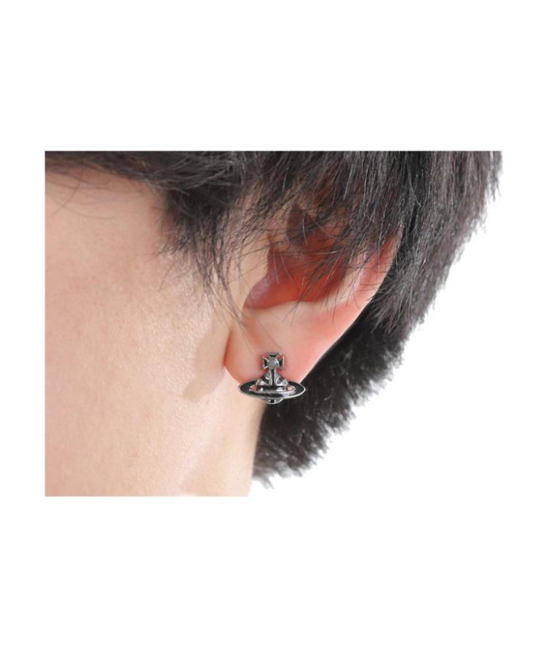 VIVIENNE WESTWOOD Черные латунные серьги, фото 5