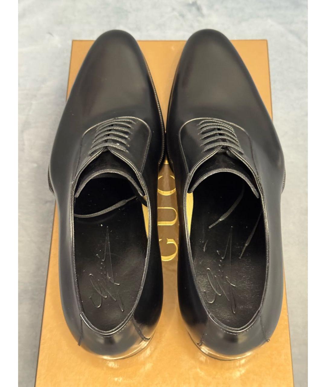 GUCCI Черные кожаные туфли, фото 3