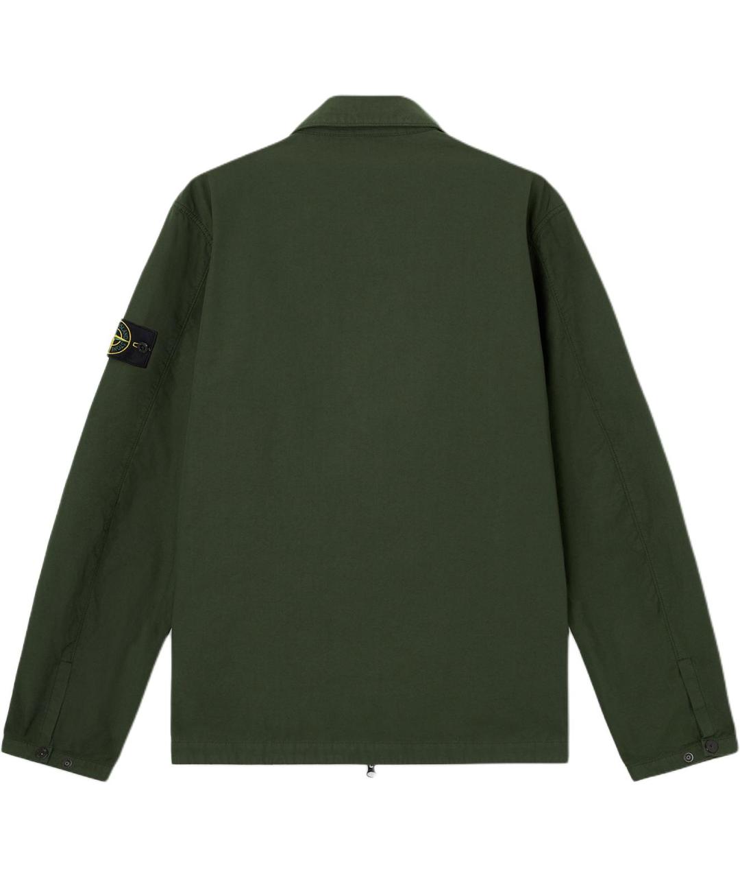 STONE ISLAND Зеленая хлопковая куртка, фото 2