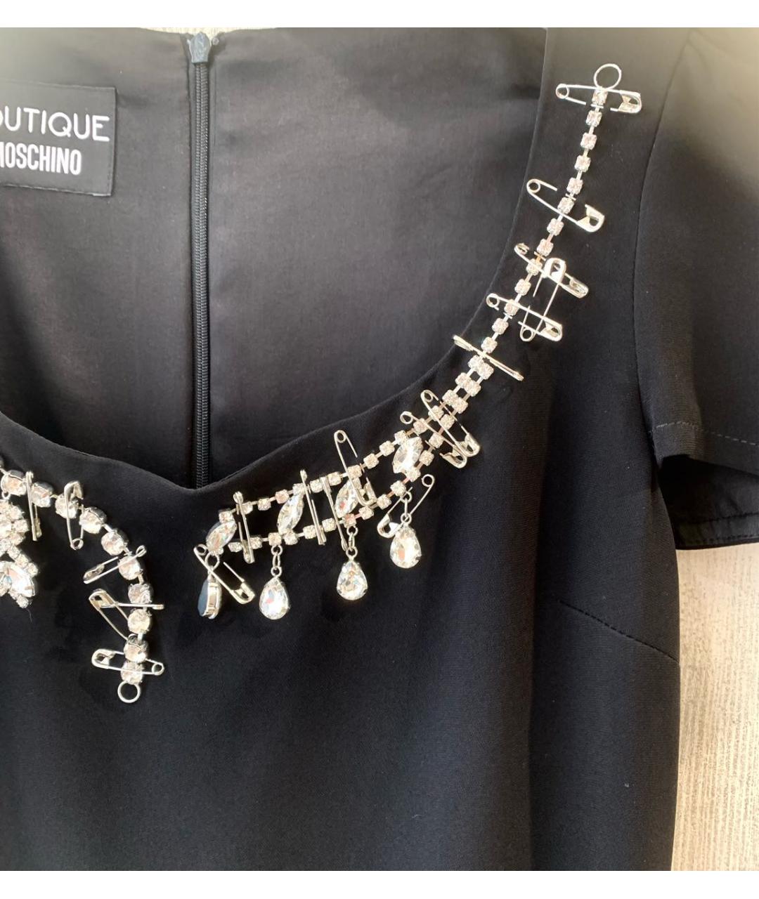 BOUTIQUE MOSCHINO Черное коктейльное платье, фото 3