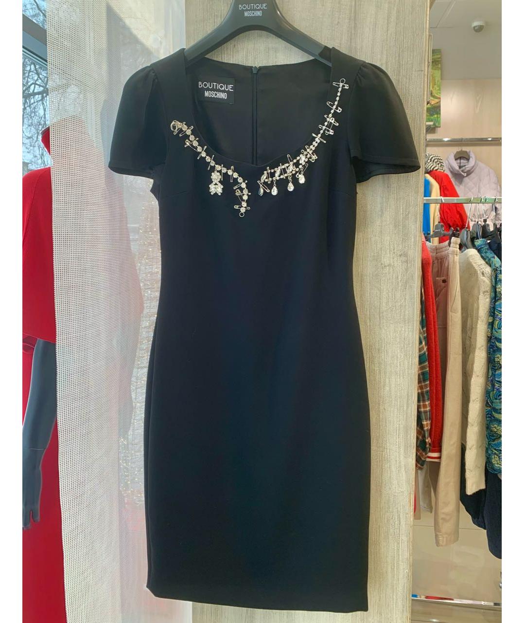 BOUTIQUE MOSCHINO Черное коктейльное платье, фото 4