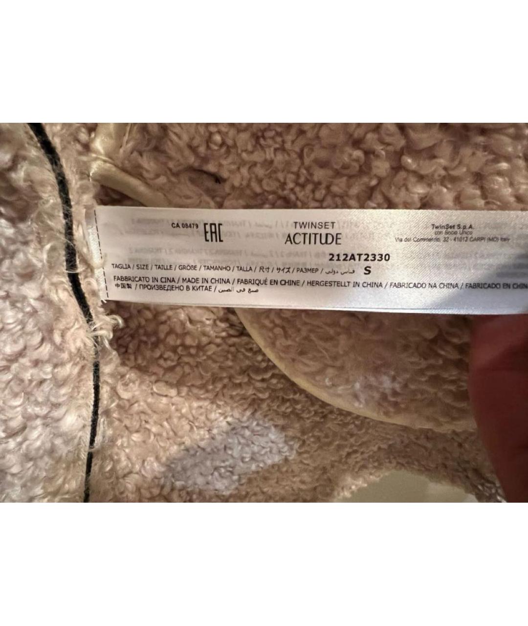 TWIN-SET Черная синтетическая дубленка, фото 4