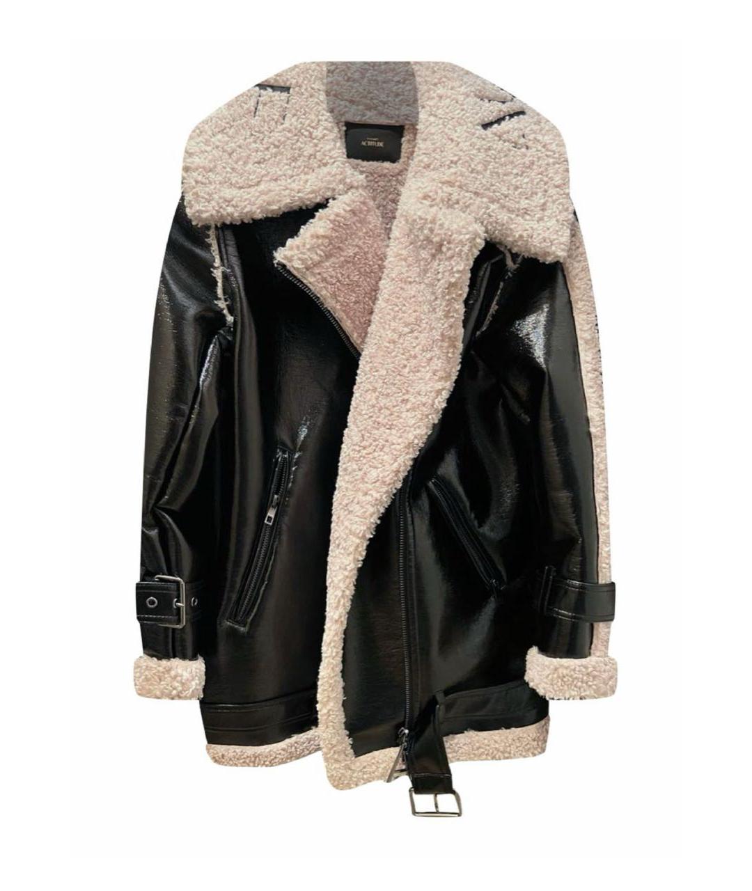 TWIN-SET Черная синтетическая дубленка, фото 5