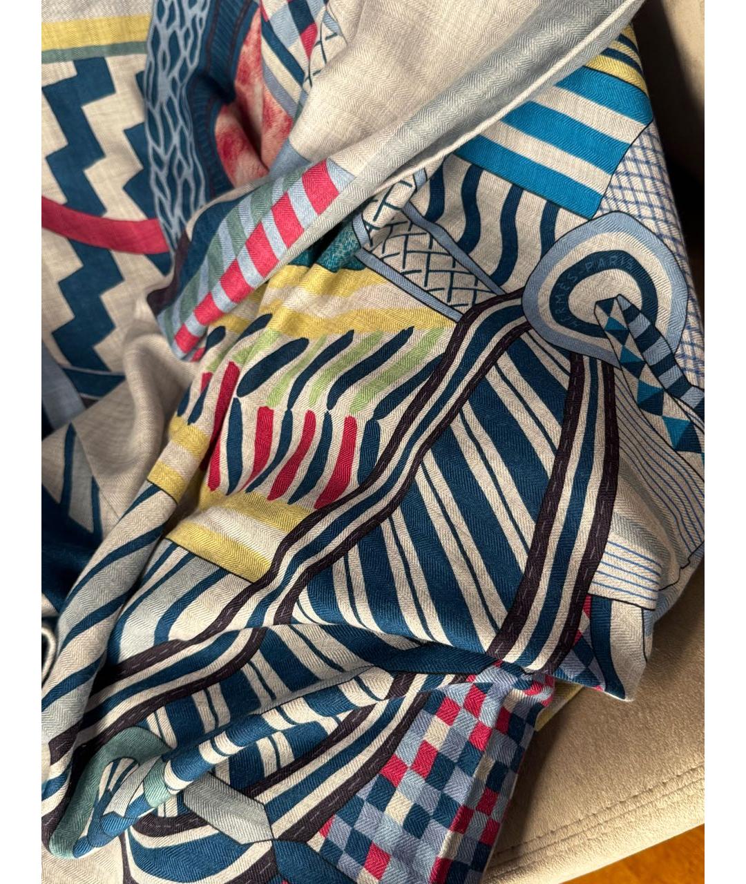 HERMES Мульти кашемировый платок, фото 2