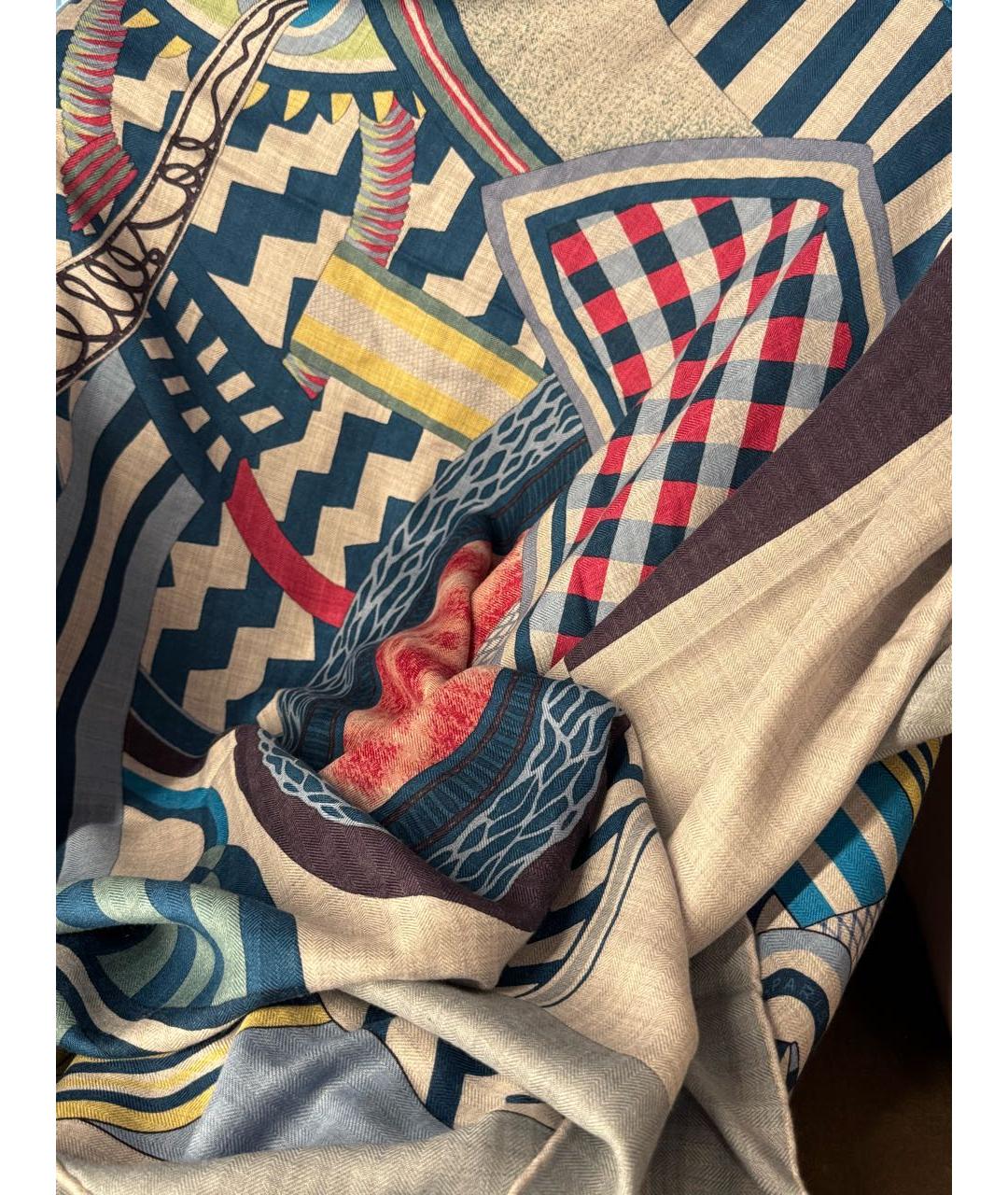 HERMES Мульти кашемировый платок, фото 5