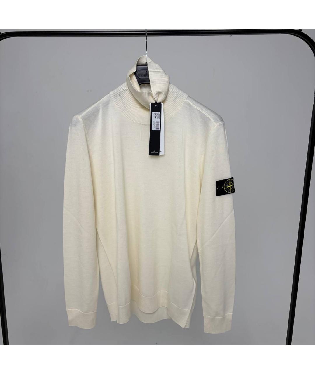 STONE ISLAND Бежевая шерстяная водолазка, фото 2