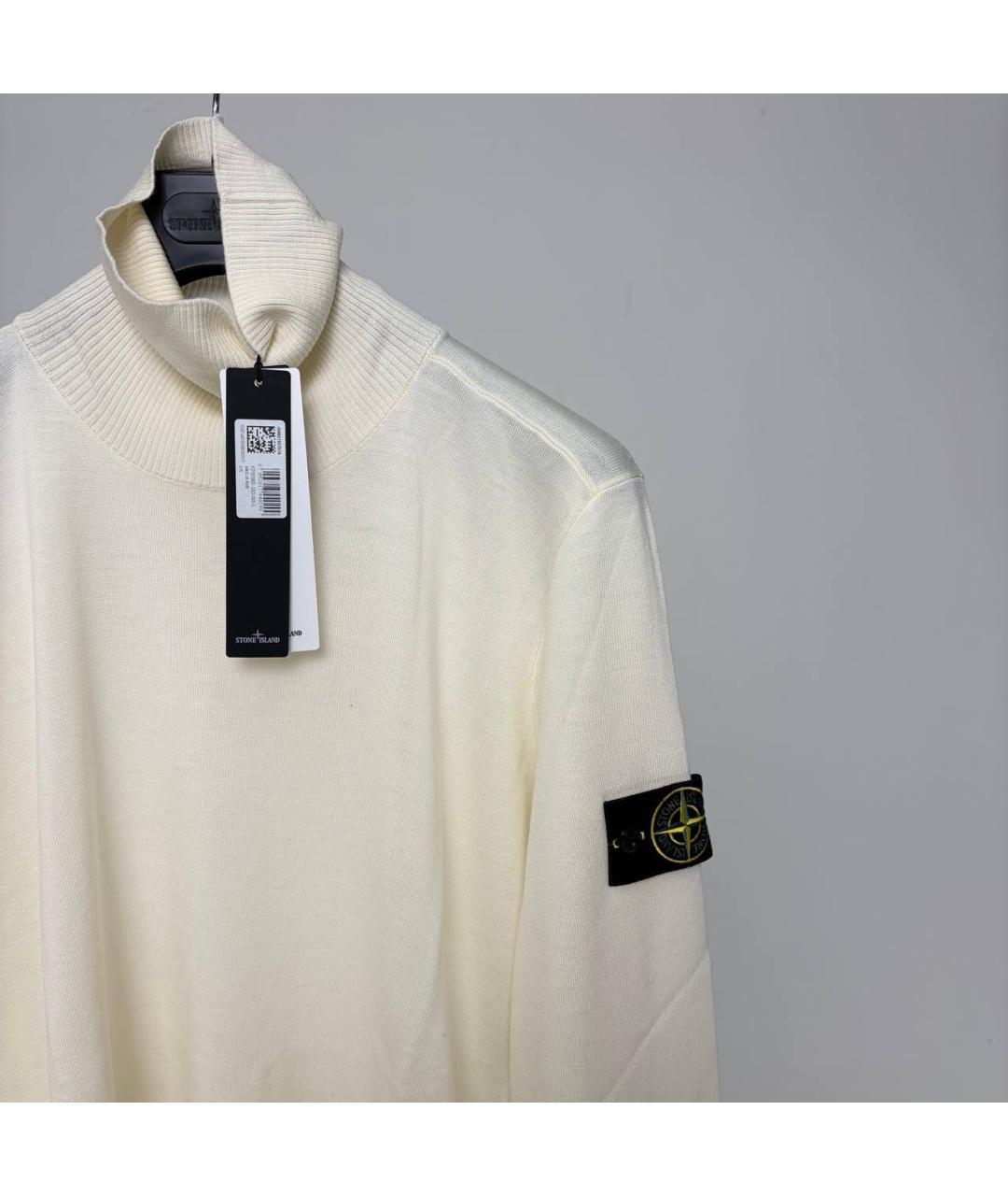 STONE ISLAND Бежевая шерстяная водолазка, фото 3