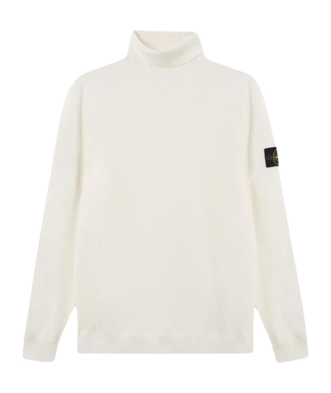 STONE ISLAND Бежевая шерстяная водолазка, фото 1