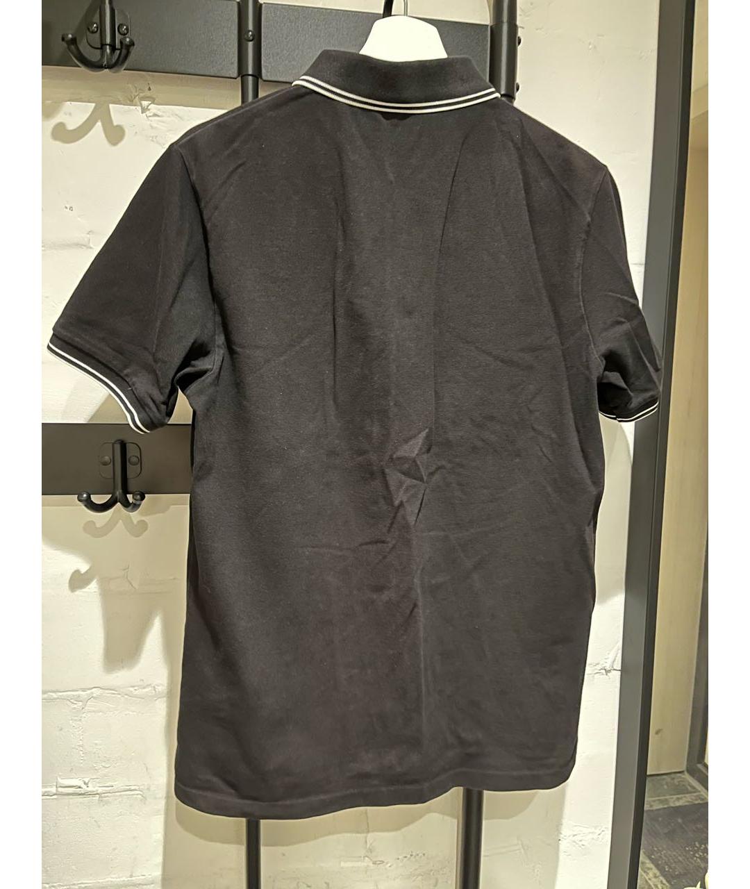 STONE ISLAND Черное хлопко-эластановое поло с коротким рукавом, фото 2