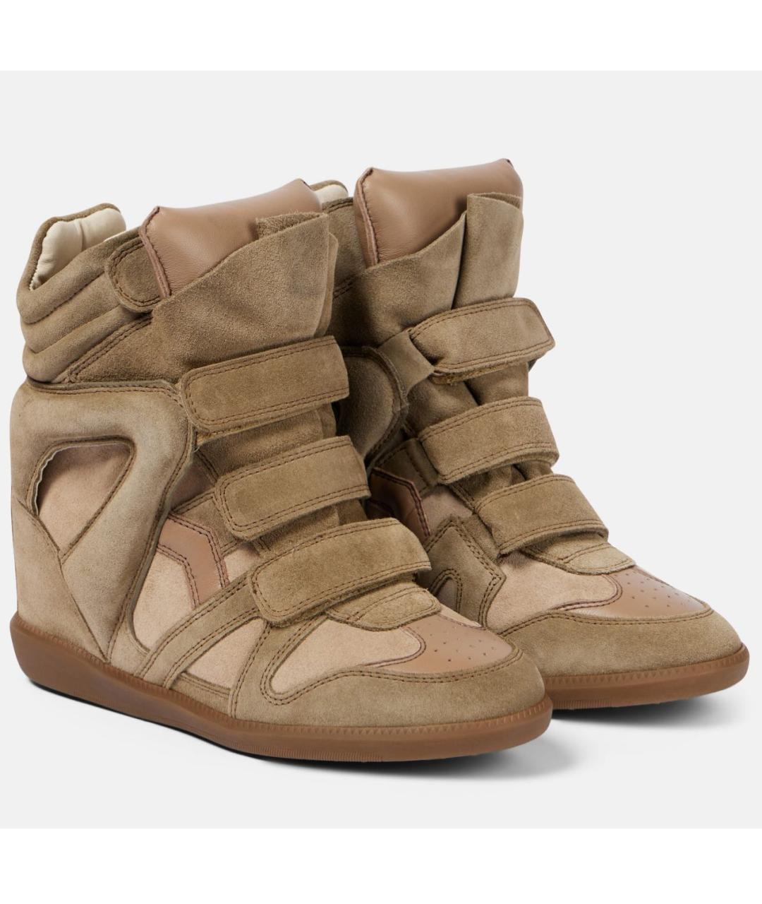 ISABEL MARANT Бежевые замшевые кроссовки, фото 2