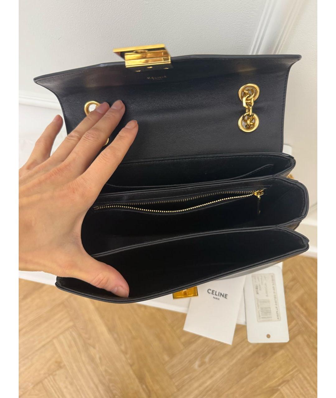 CELINE Черная кожаная сумка через плечо, фото 6