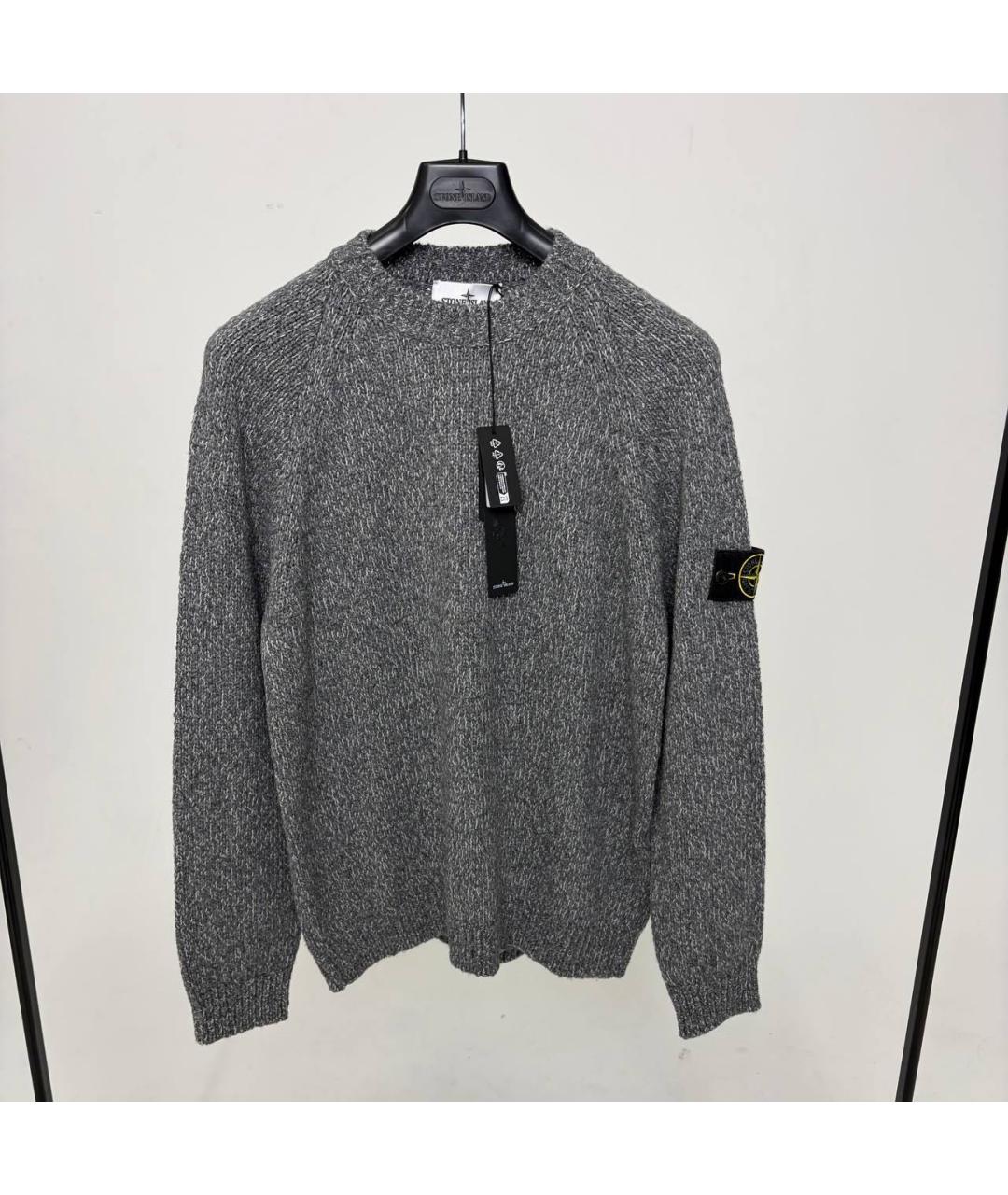 STONE ISLAND Серый шерстяной джемпер / свитер, фото 2