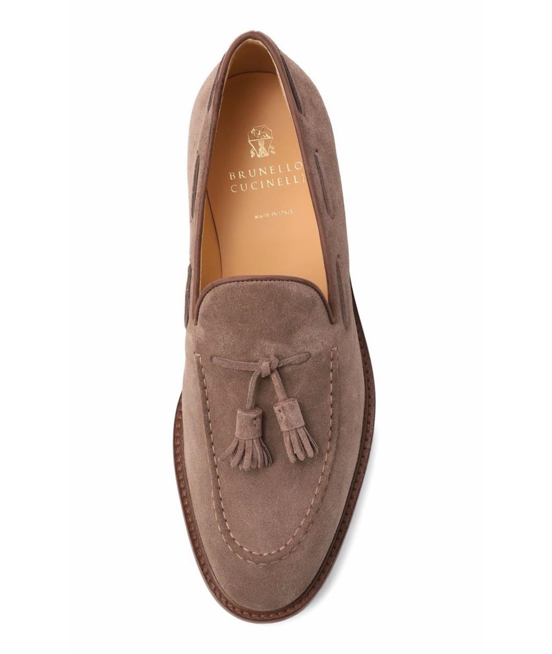 BRUNELLO CUCINELLI Коричневые замшевые лоферы, фото 3