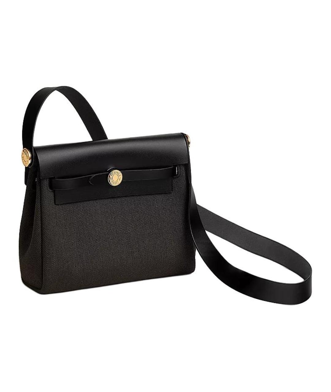 HERMES Черная кожаная сумка через плечо, фото 2