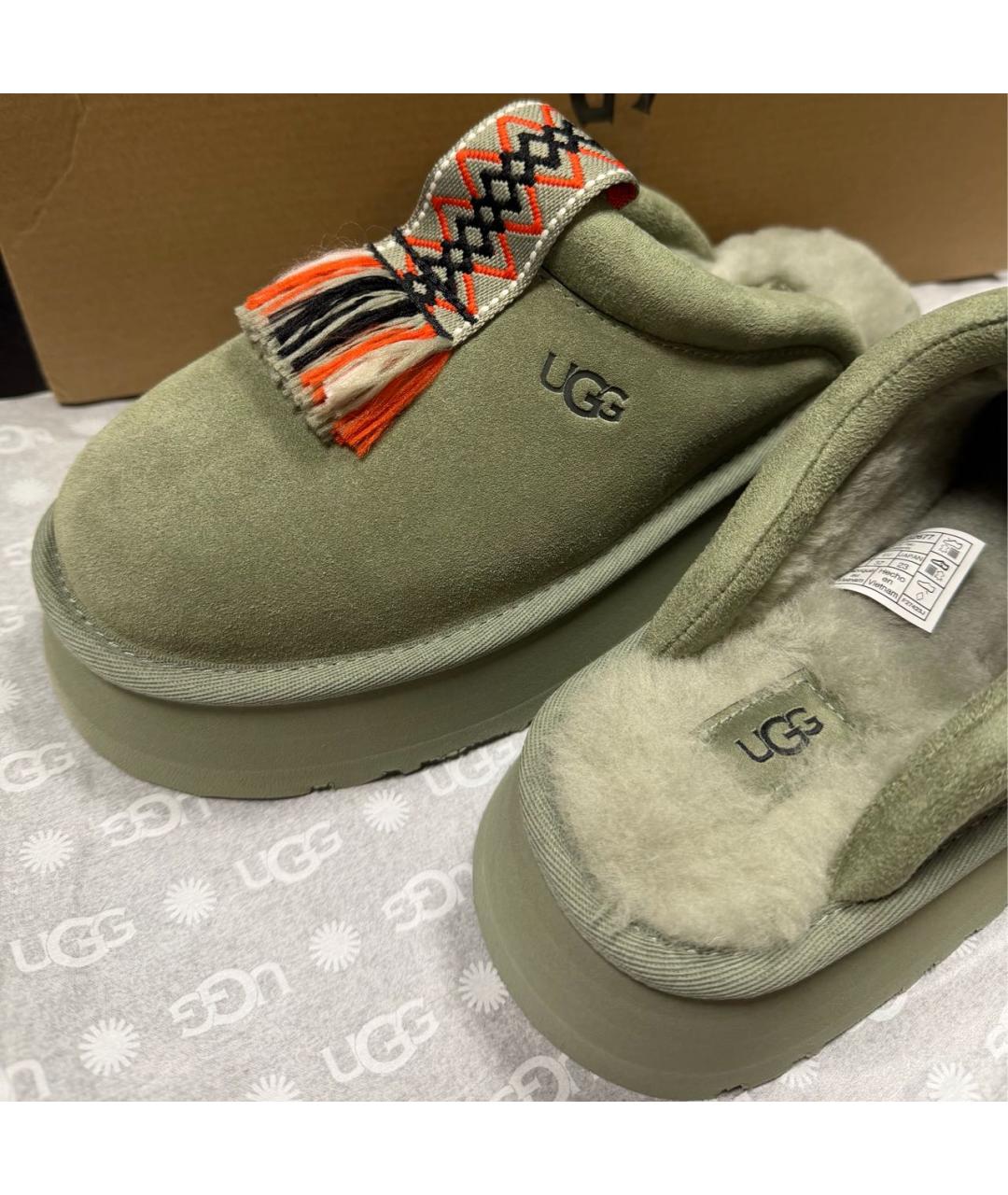 UGG AUSTRALIA Зеленые замшевые сабо, фото 7