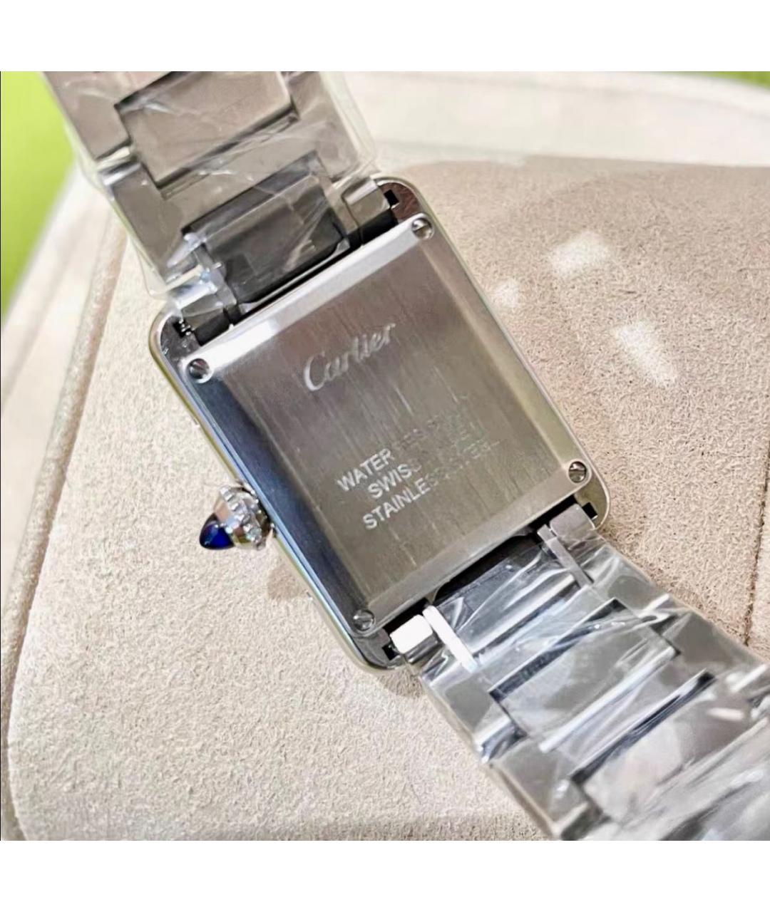 CARTIER Белые металлические часы, фото 6