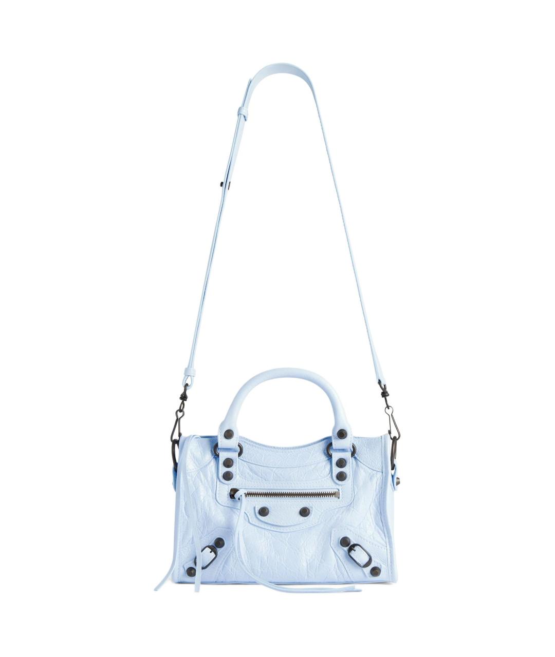 BALENCIAGA Голубая кожаная сумка через плечо, фото 2